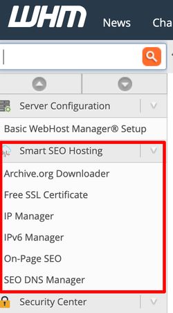 Lista de plugins de Smart SEO Hosting